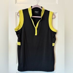 Maggie Lane Black & Neon Sleeveless Golf Top 2XL